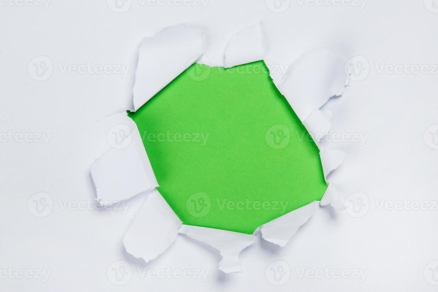 Hole in a white paper photo