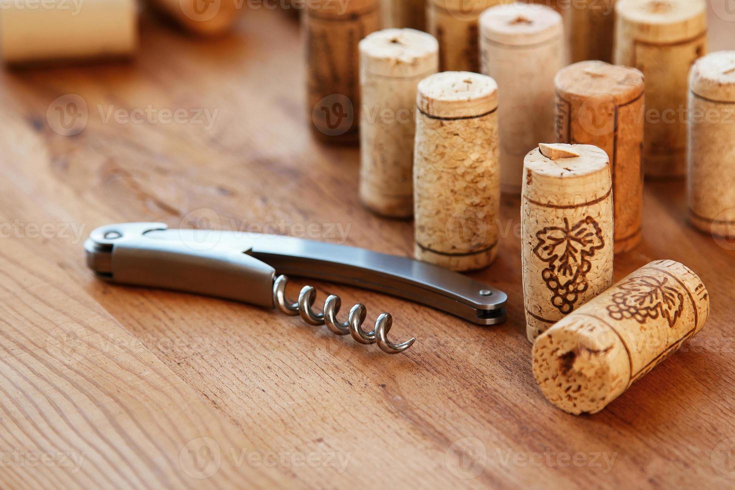 Corkscrew and corks photo