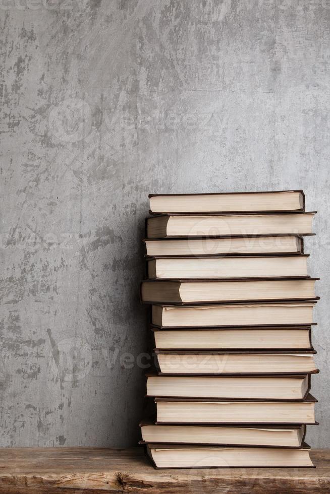Old books stacked photo