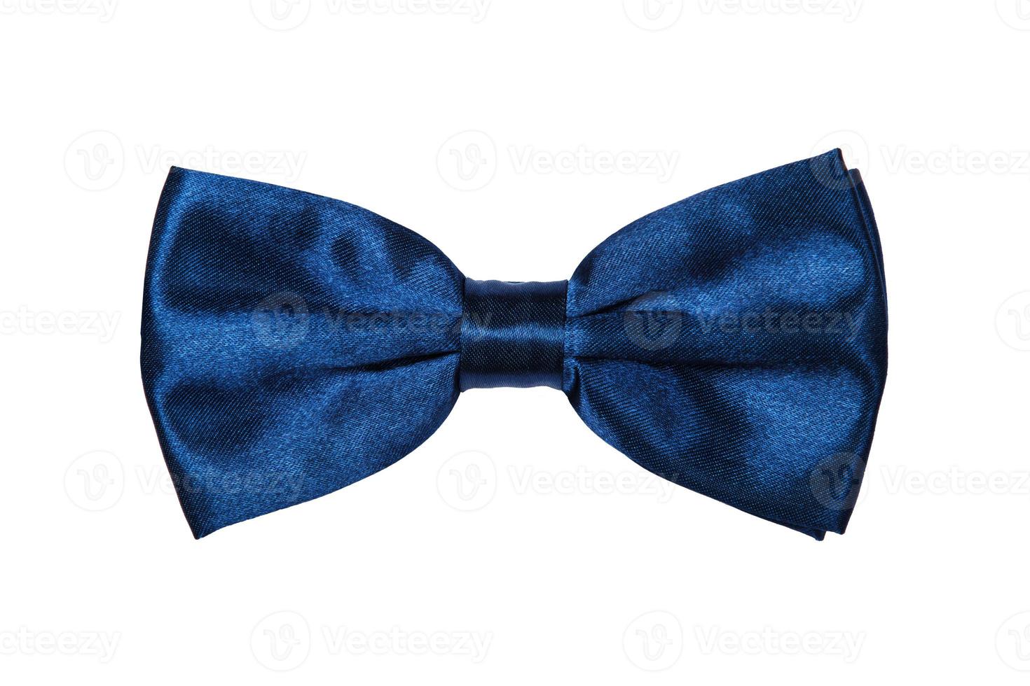 Blue bow-tie on white background photo