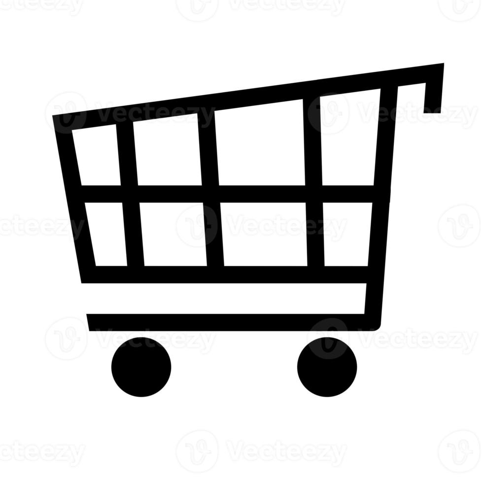 carrito de compras aislado icono negro foto