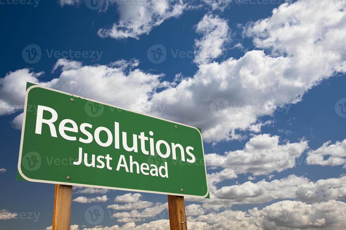 Resolutions Green Road Sign photo