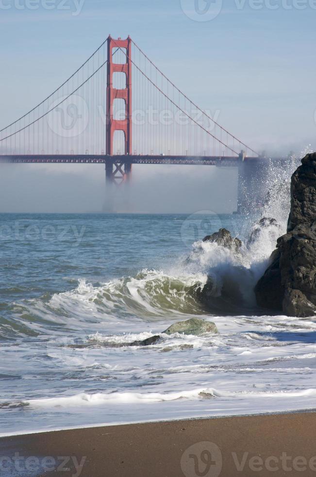 The Golden Gate Bridge in the Morning Fog, San Francisco photo