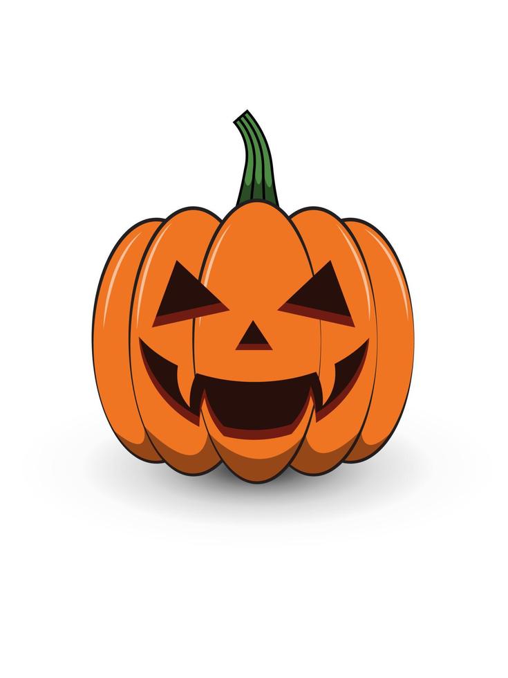 Pumpkin halloween concept with happy face on white background vector