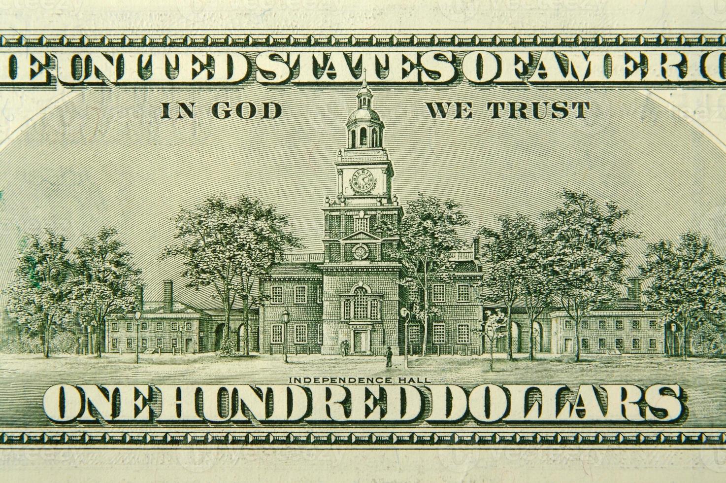 The Back of a One Hundred Dollar Bill photo