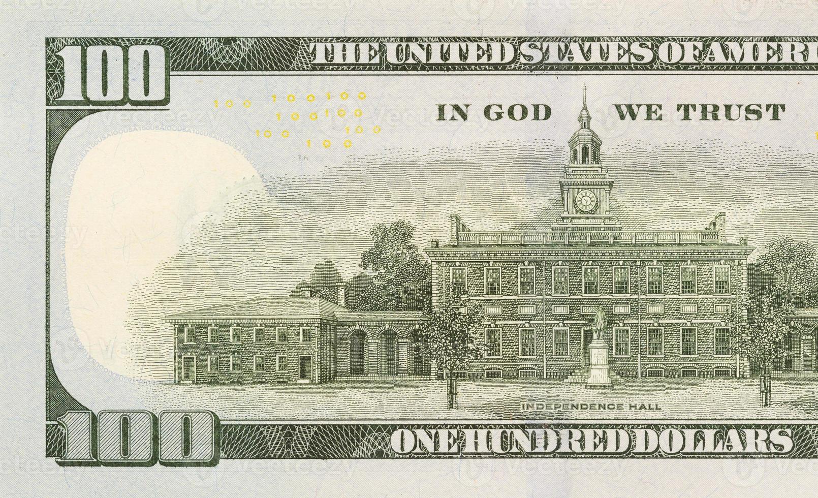 Back Left Half of the New One Hundred Dollar Bill photo