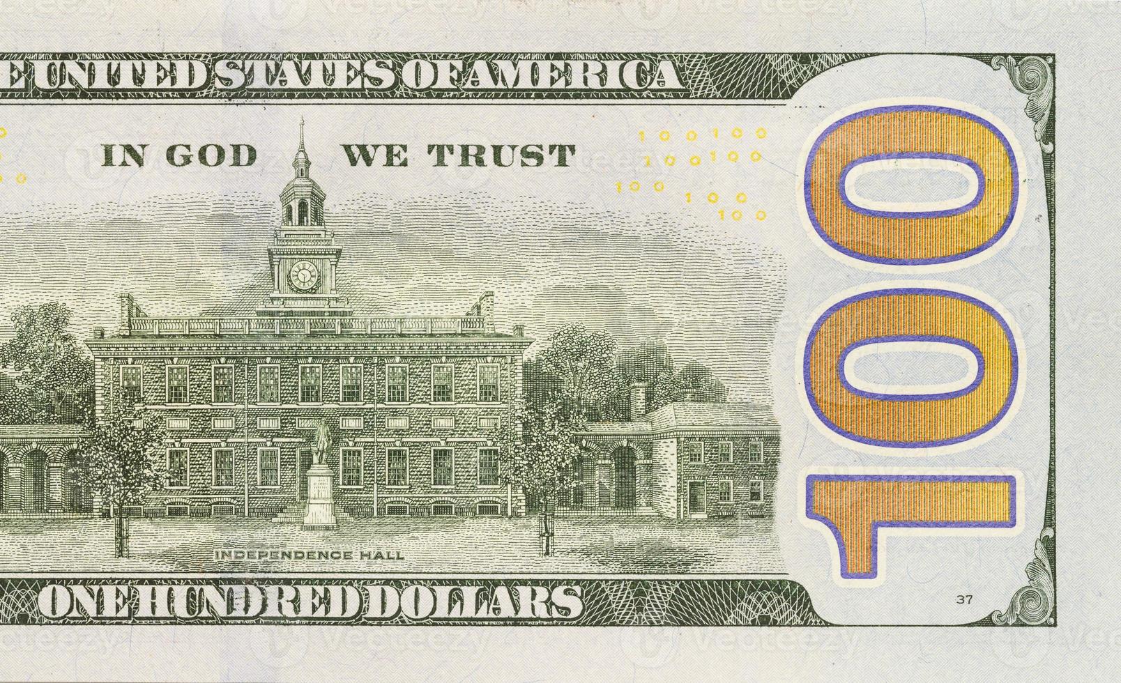 Back Right Half of the New One Hundred Dollar Bill photo