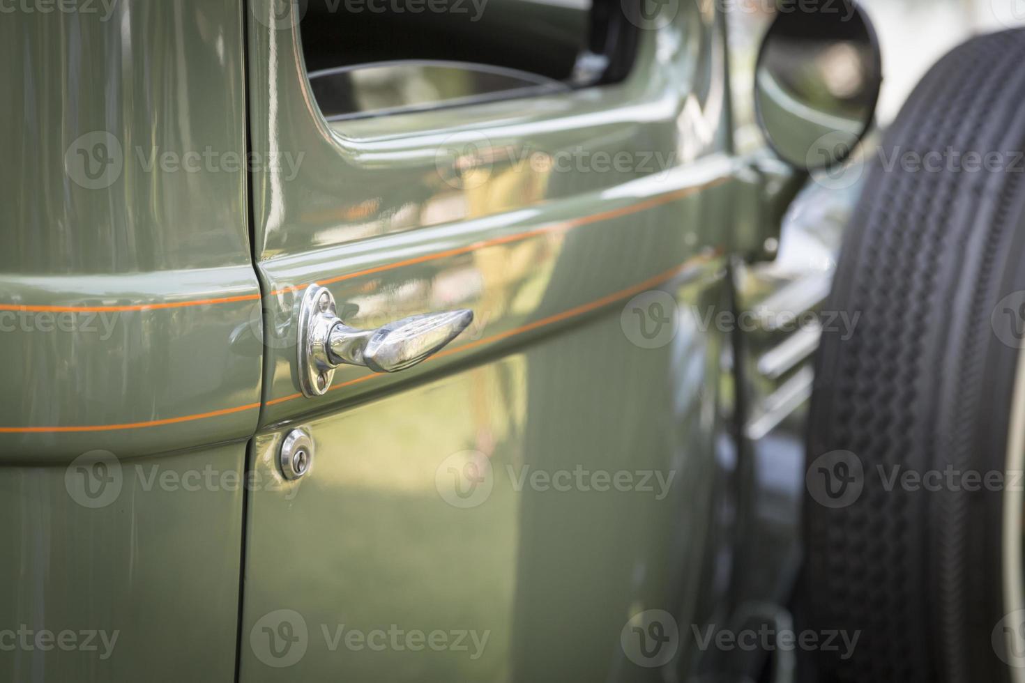 Detail Abstract of Vintage Car Door and Handle photo