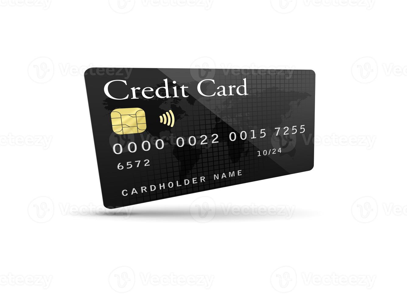 Mockup Black Credit Card on White Background photo