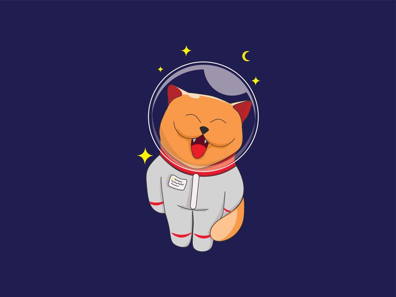 cat astronaut in space vector