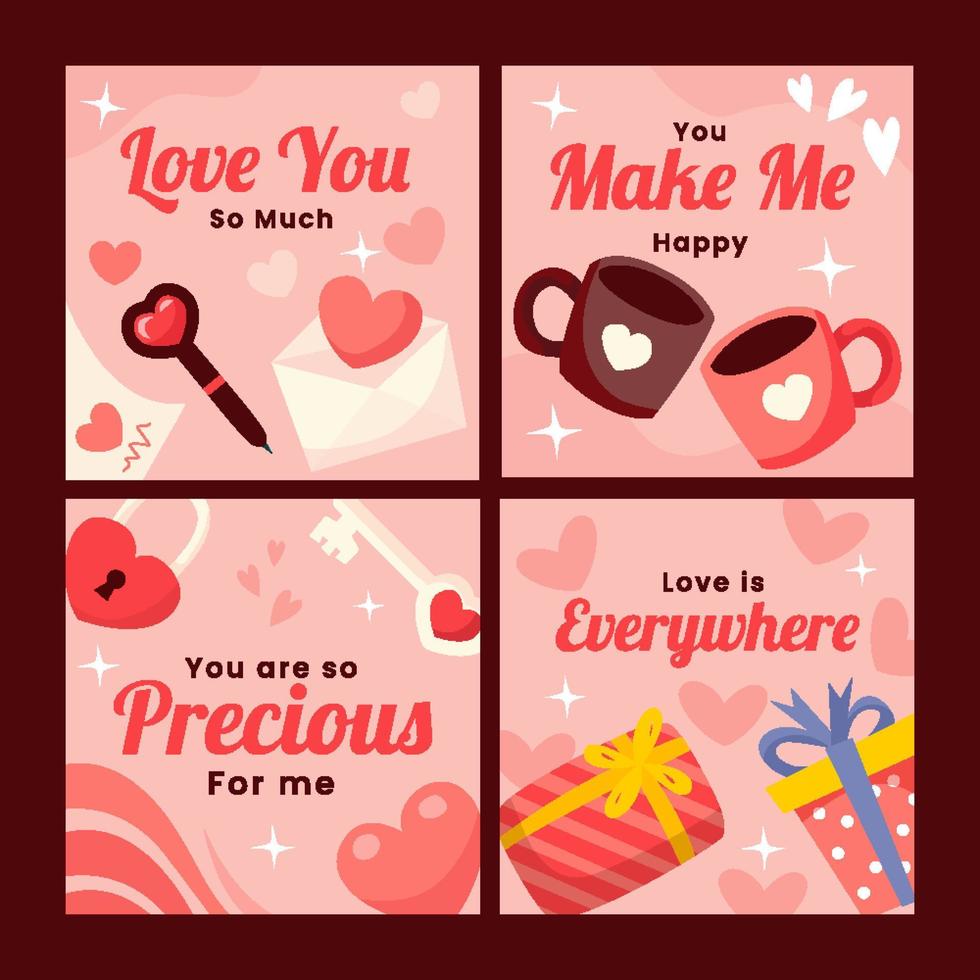 Valentine Social Media Post Template vector