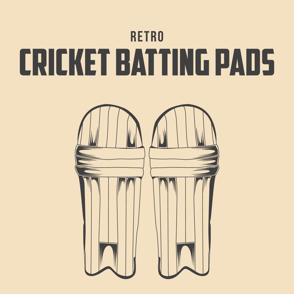 Retro Cricket Batting Pads Vector Stock Illustration