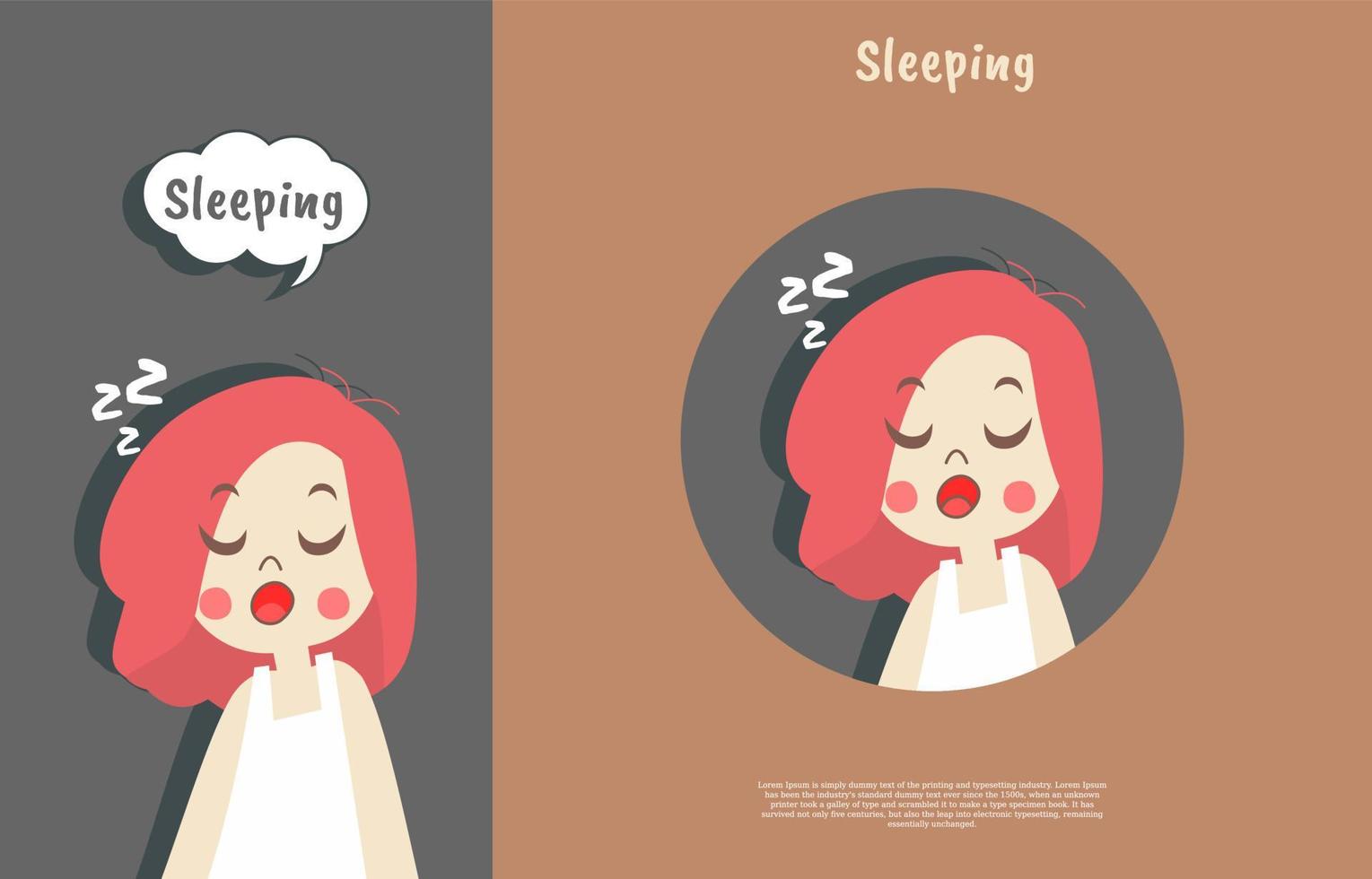 Expresiones lindas para dormir con nombres. ilustración de diseño plano de papel tapiz y pegatina de teléfono vector