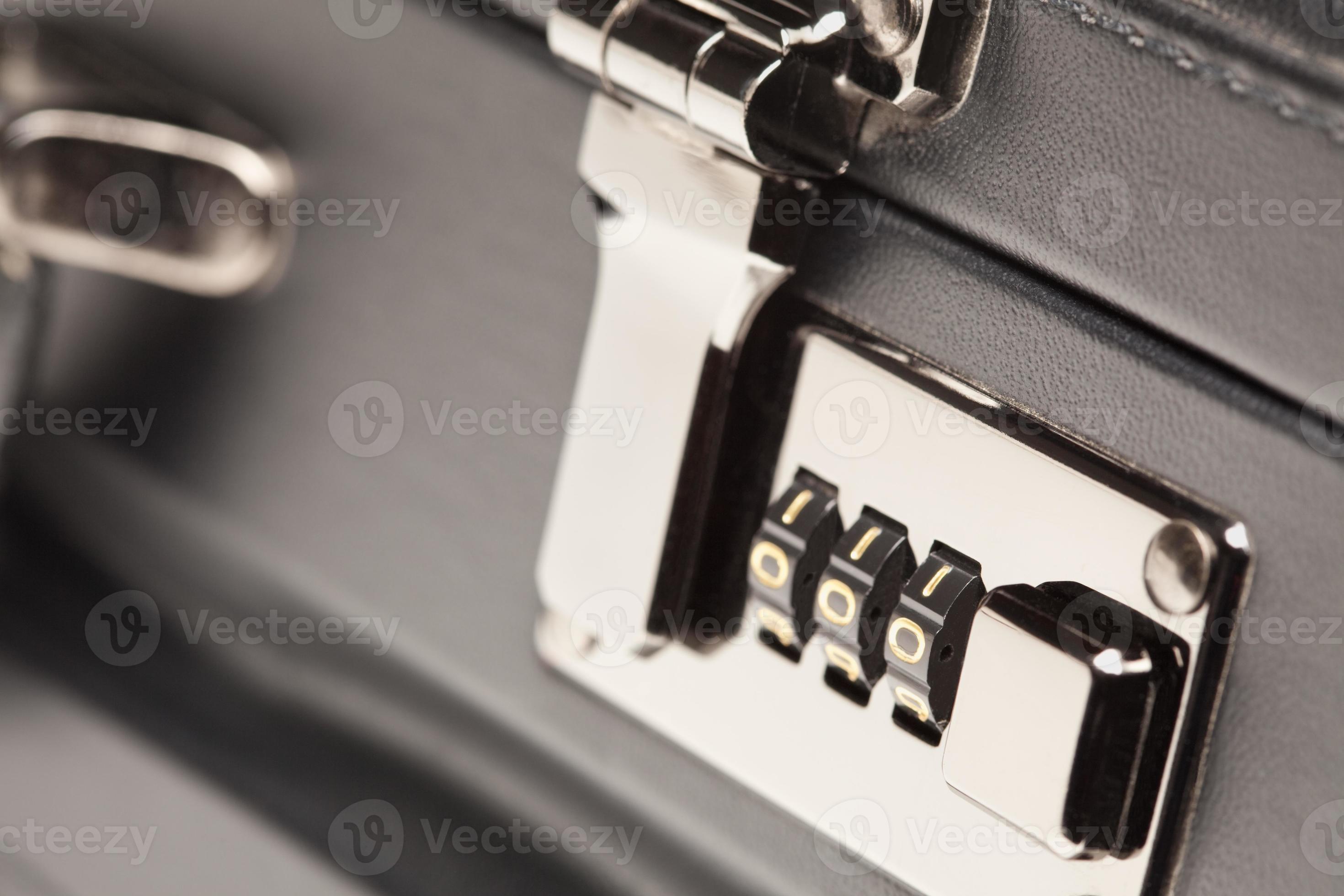 Close Up Shot of Black Briefcase Latch and Lock 16298177 Stock Photo at