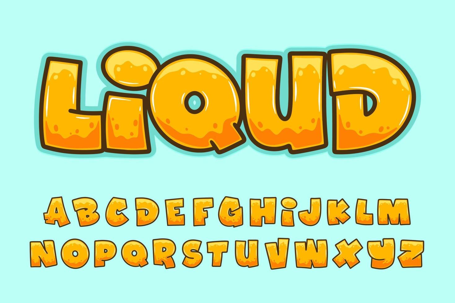 Alphabet Graffiti Pop Liquid melt text vector Letters