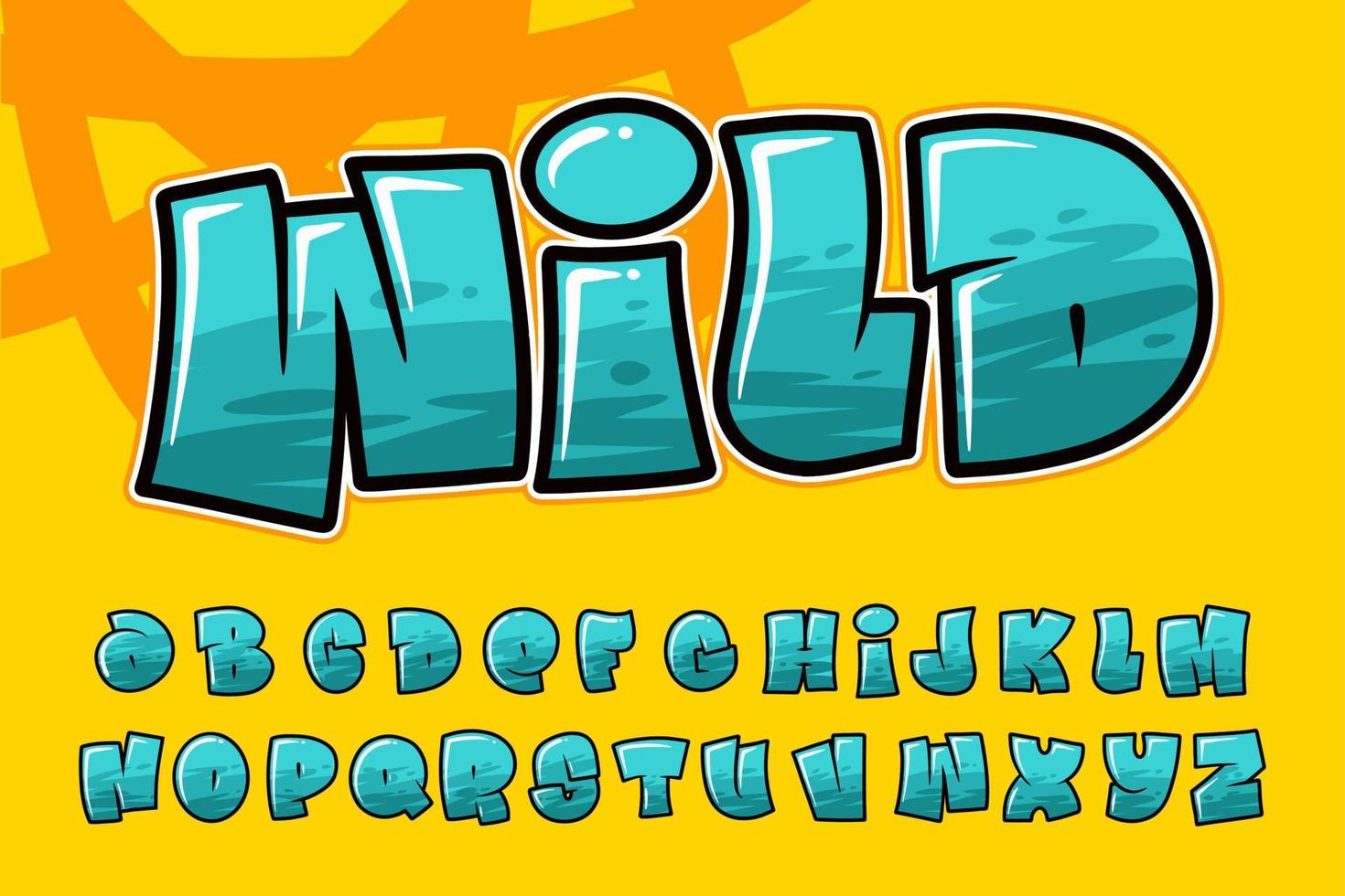 Alphabet Graffiti text vector Letters