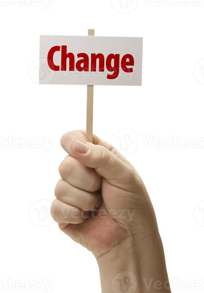 Change Sign In Fist On White photo