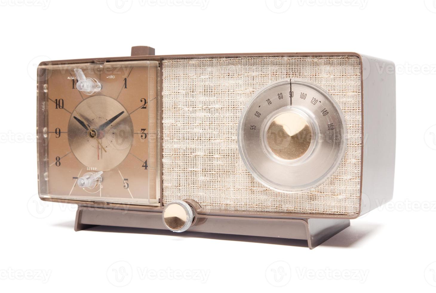 Vintage Clock Radio Isolated photo