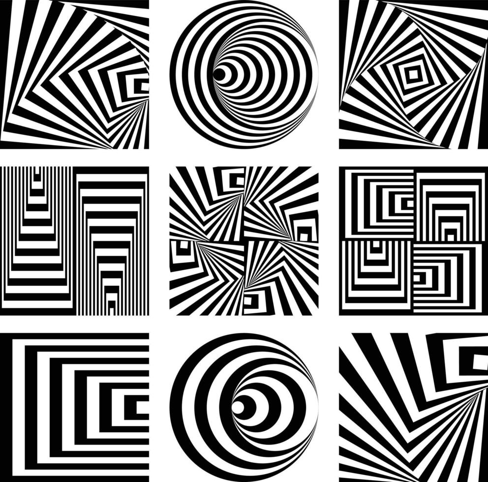 op art geometric vector graphics