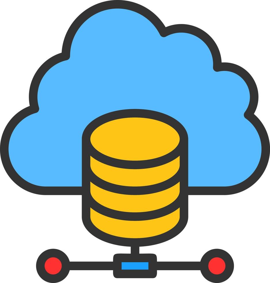 Cloud Database Vector Icon Design