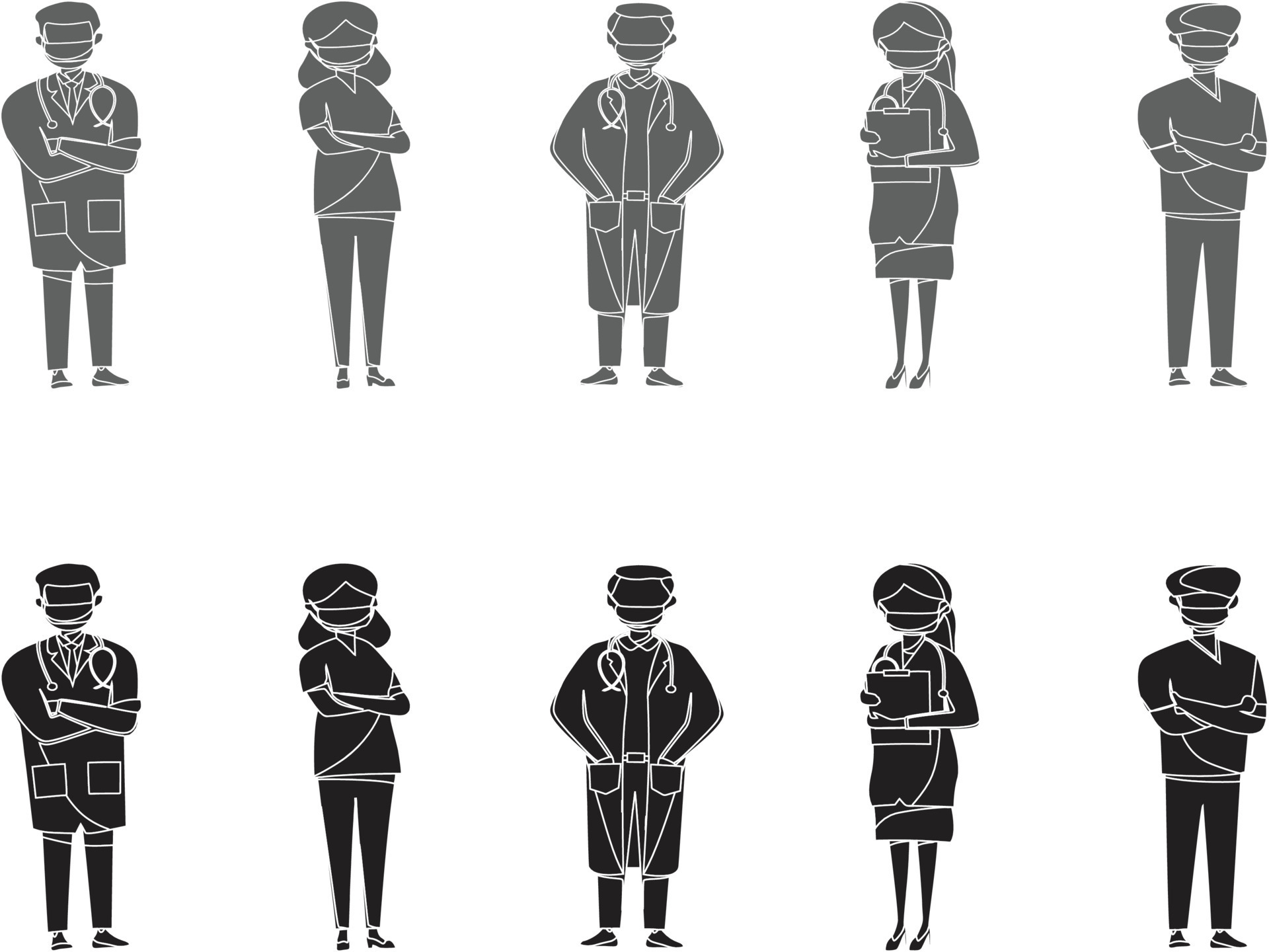 front-line-heroes-illustration-of-doctors-and-nurses-characters