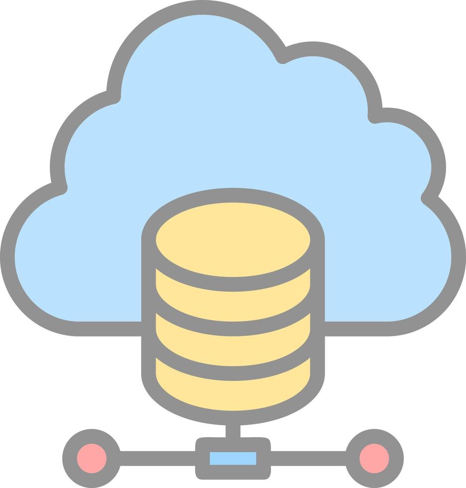 Cloud Database Vector Icon Design