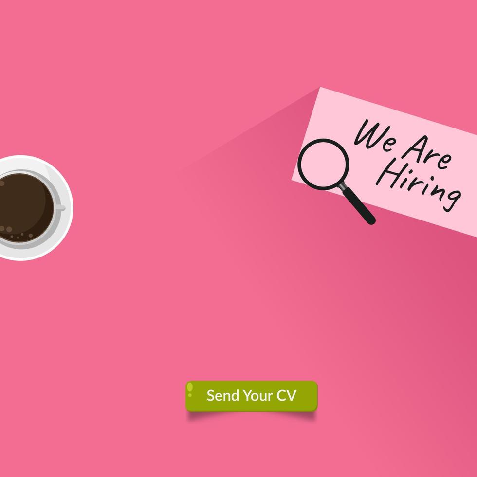 we are hiring template with copy space area vector