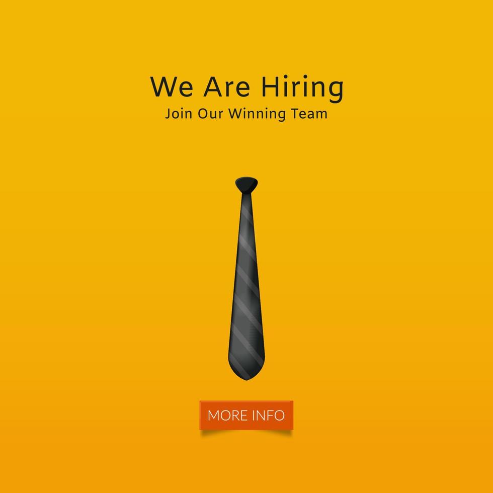 We are hiring, join our winning team template vector