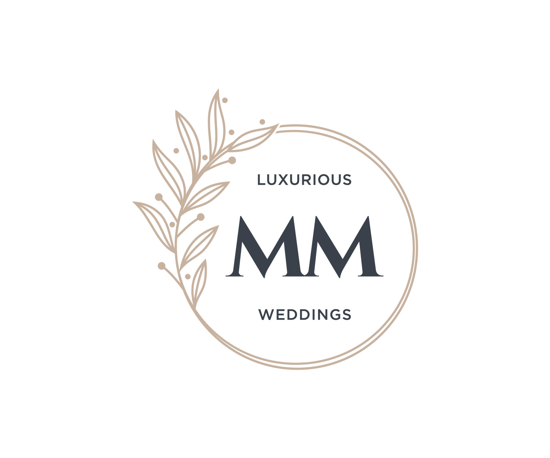 Initial letter mm wedding monogram logo design Vector Image