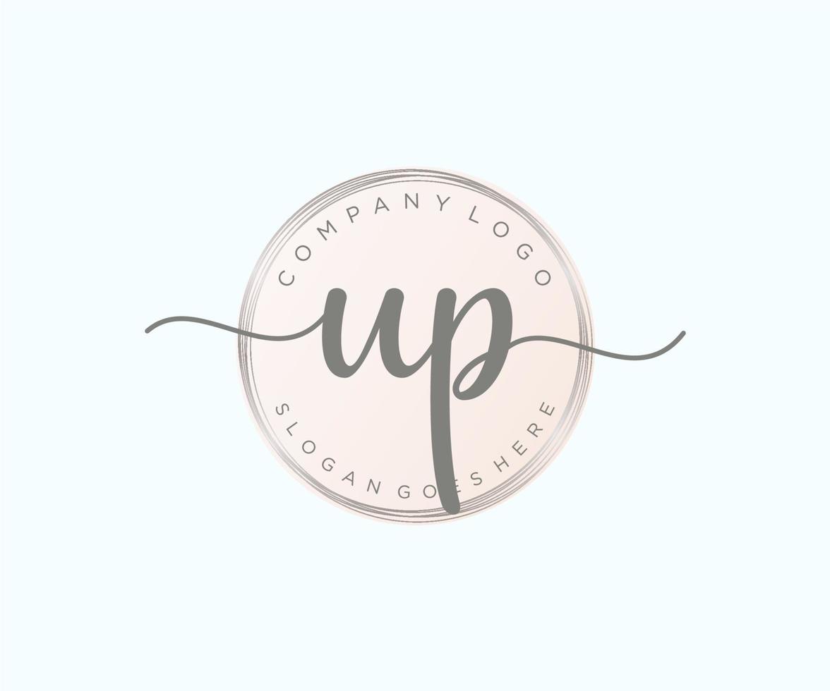 Initial UP feminine logo. Usable for Nature, Salon, Spa, Cosmetic and Beauty Logos. Flat Vector Logo Design Template Element.