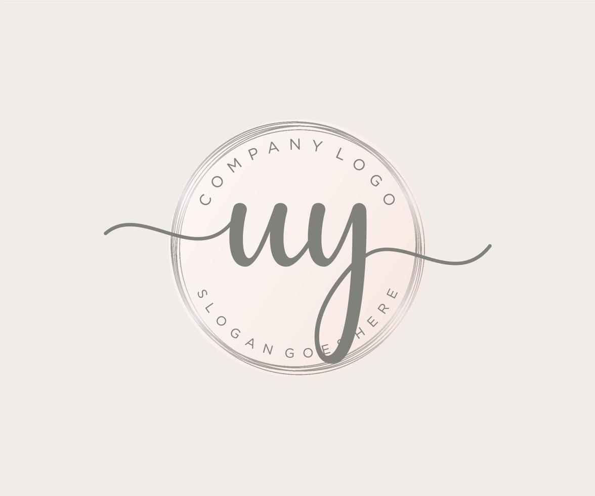 Initial UY feminine logo. Usable for Nature, Salon, Spa, Cosmetic and Beauty Logos. Flat Vector Logo Design Template Element.