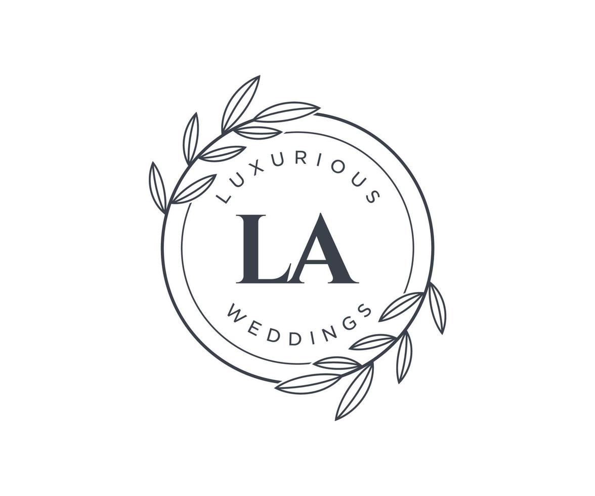 la plantilla de logotipos de monograma de boda con letras iniciales, plantillas florales y minimalistas modernas dibujadas a mano para tarjetas de invitación, guardar la fecha, identidad elegante. vector
