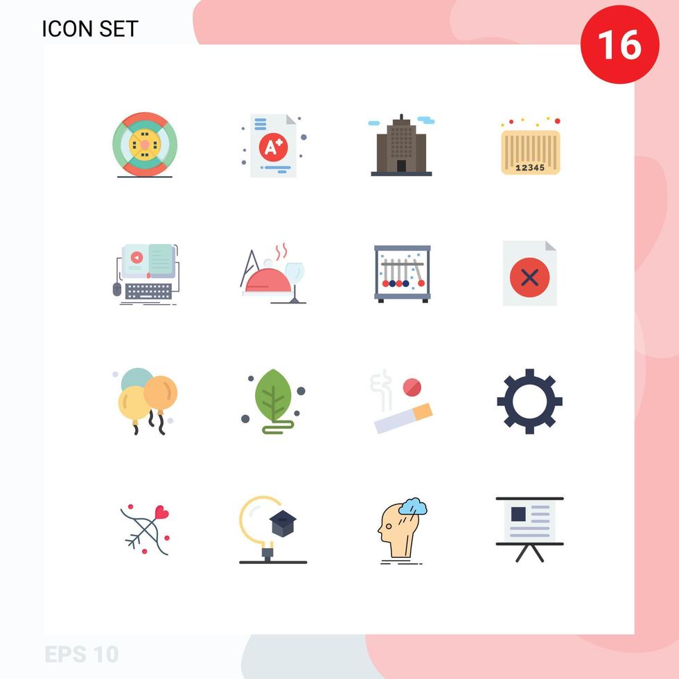 16 Creative Icons Modern Signs and Symbols of ebook code architecture barcode bar Editable Pack of Creative Vector Design Elements