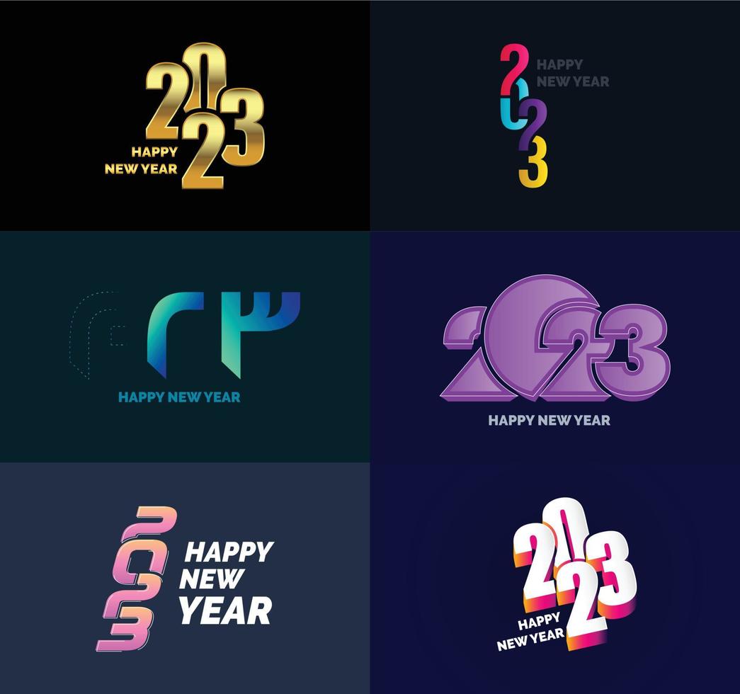 Big Set of 2023 Happy New Year logo text design 2023 number design template vector