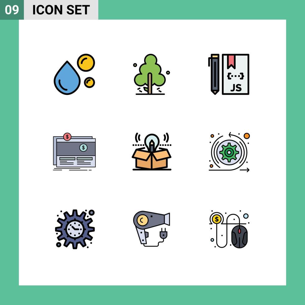 conjunto de 9 iconos de interfaz de usuario modernos signos de símbolos para el desarrollo de crowdfunding de árbol de financiación de plataforma elementos de diseño vectorial editables vector