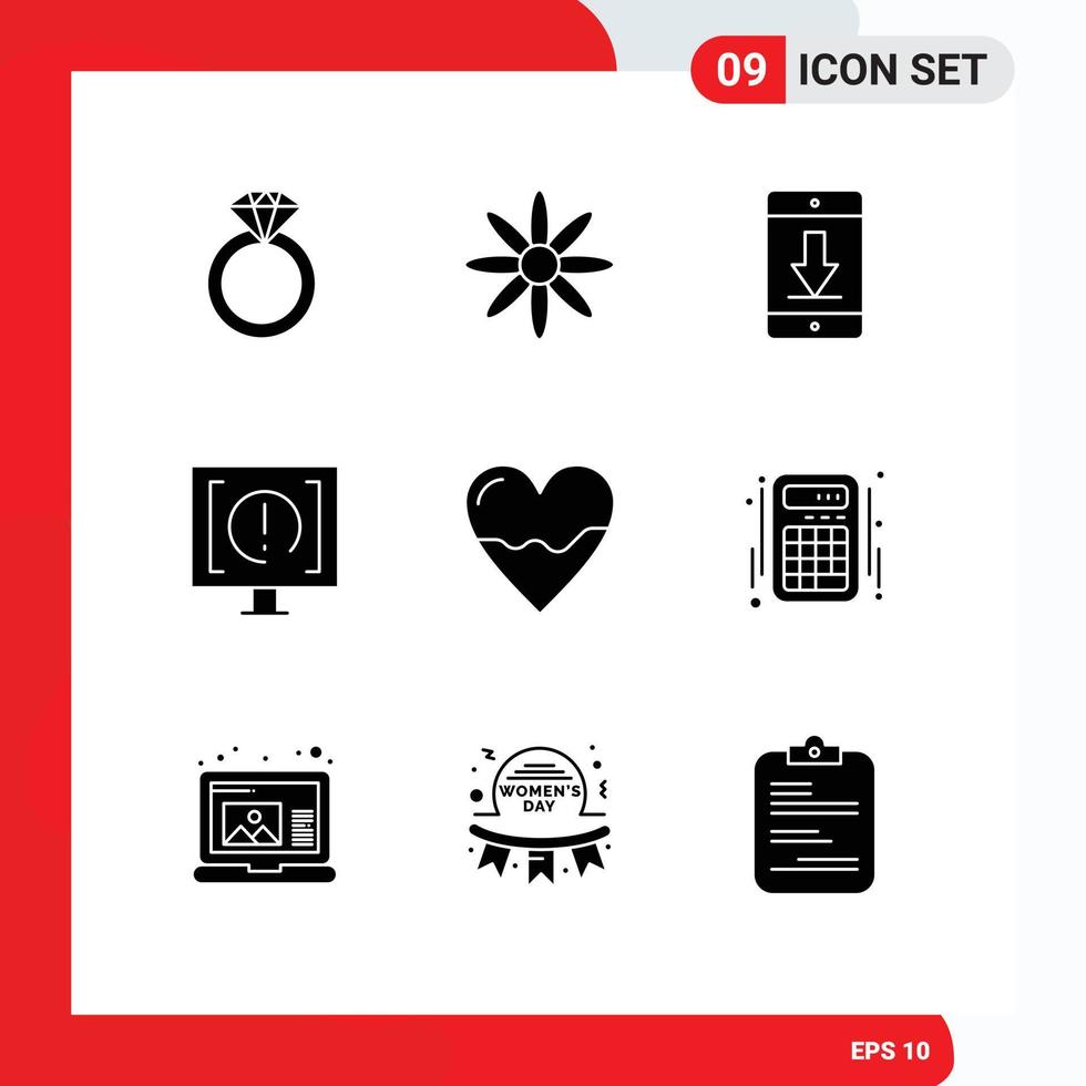 Set of 9 Modern UI Icons Symbols Signs for biology support devices service customer Editable Vector Design Elements
