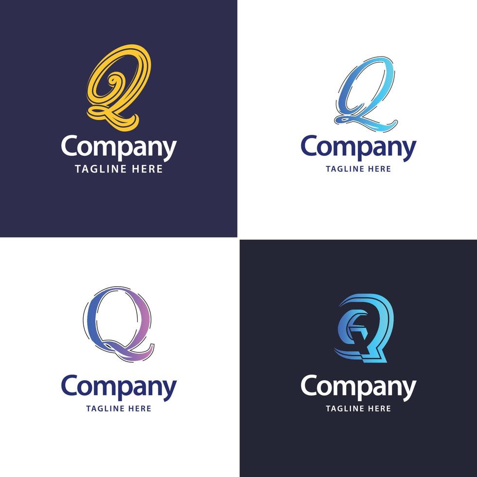 Letter Q Big Logo Pack Design Creative Modern logos design for your business vector