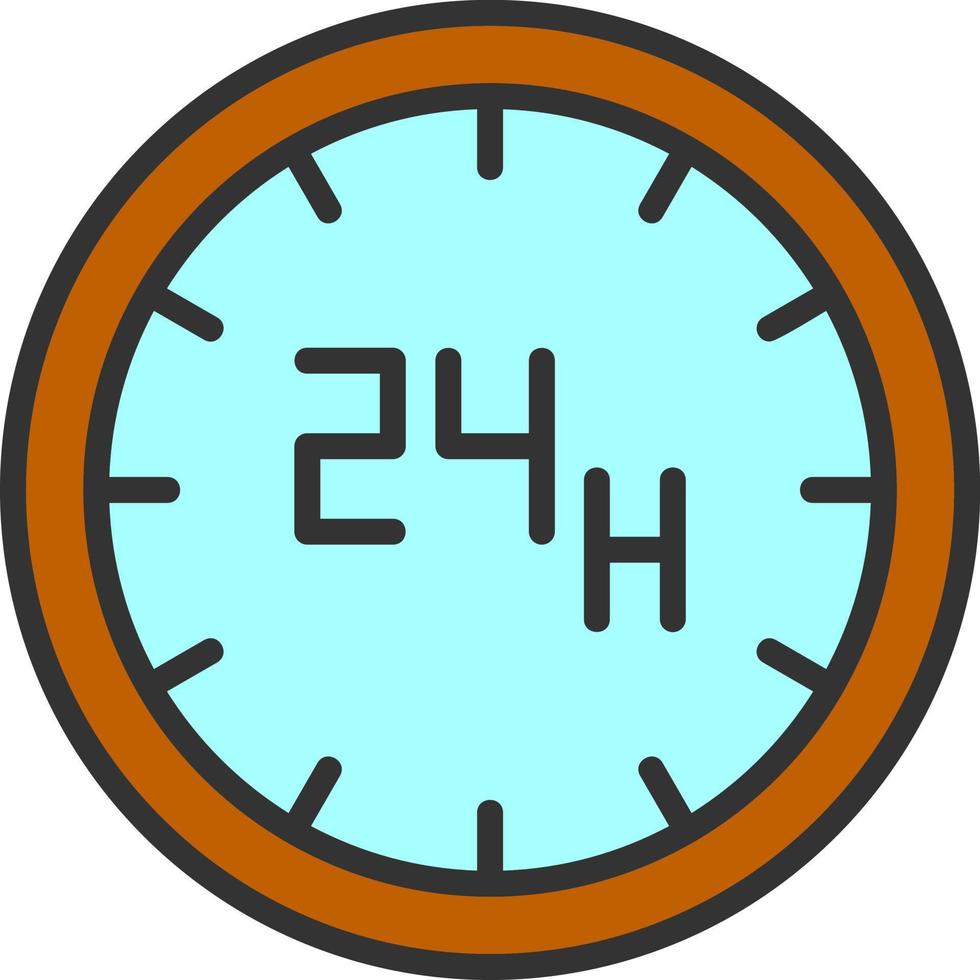 Diseño de icono de vector de 24 horas