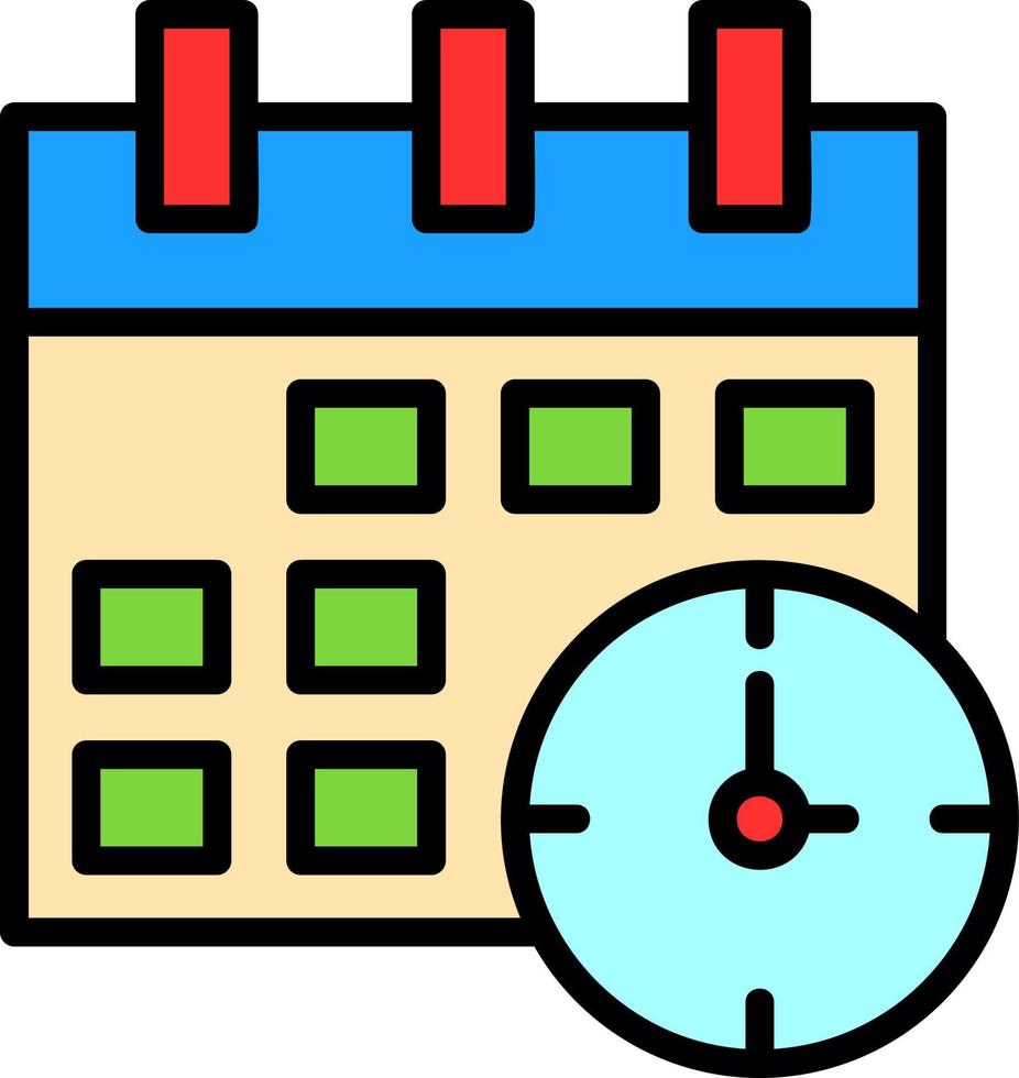 diseño de icono de vector de hora y fecha