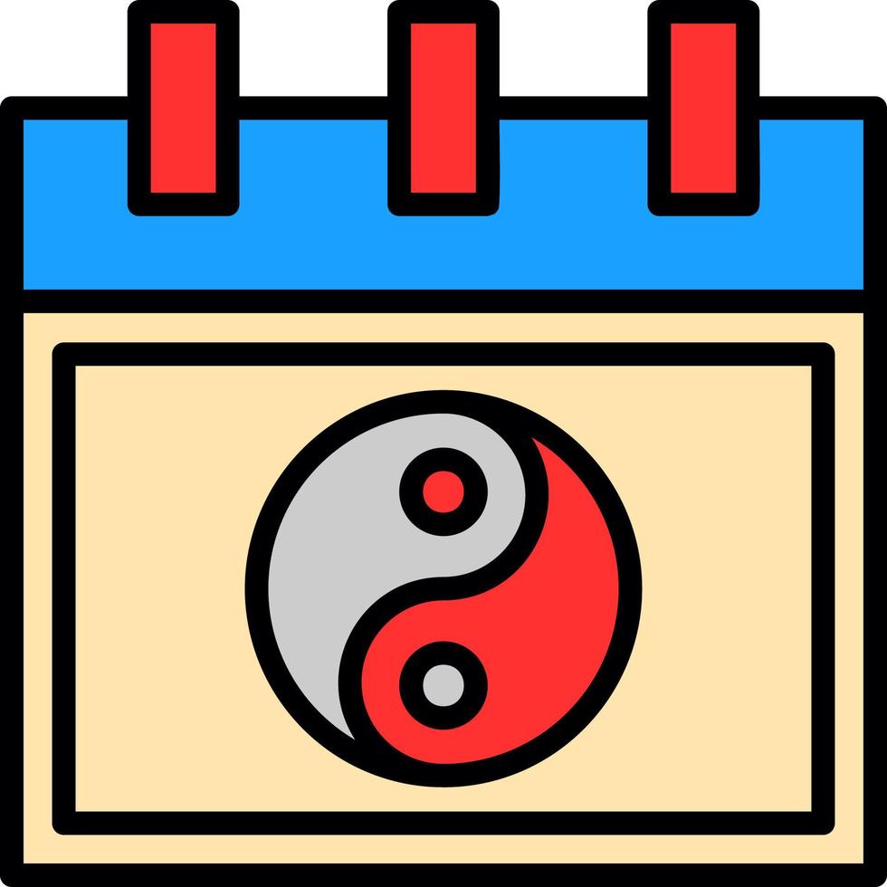 Chinese Calendar Vector Icon Design