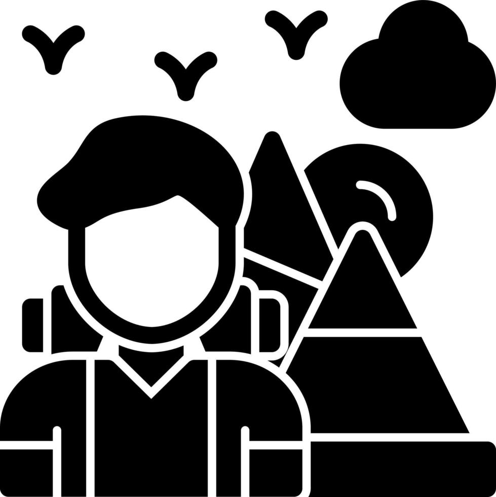 Hiking Vector Icon Design