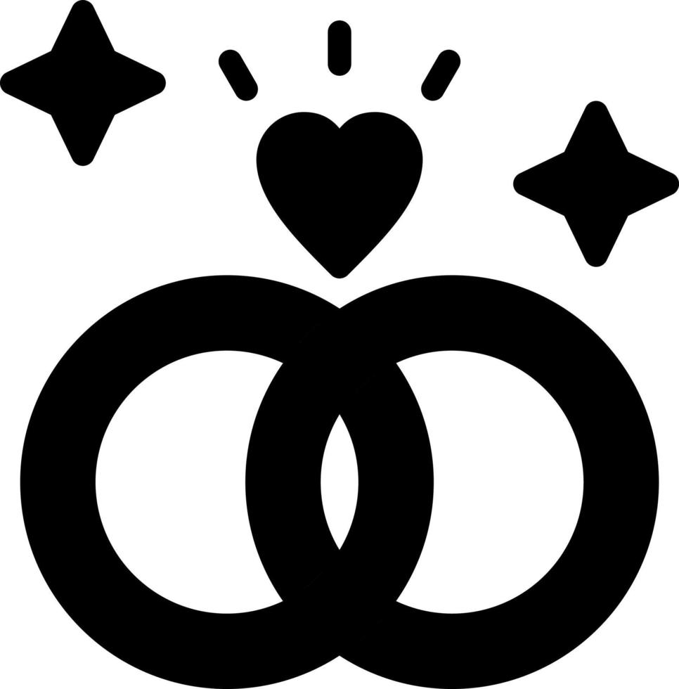 Wedding Rings Vector Icon Design