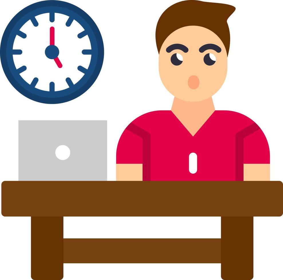 diseño de icono de vector de tiempo de trabajo