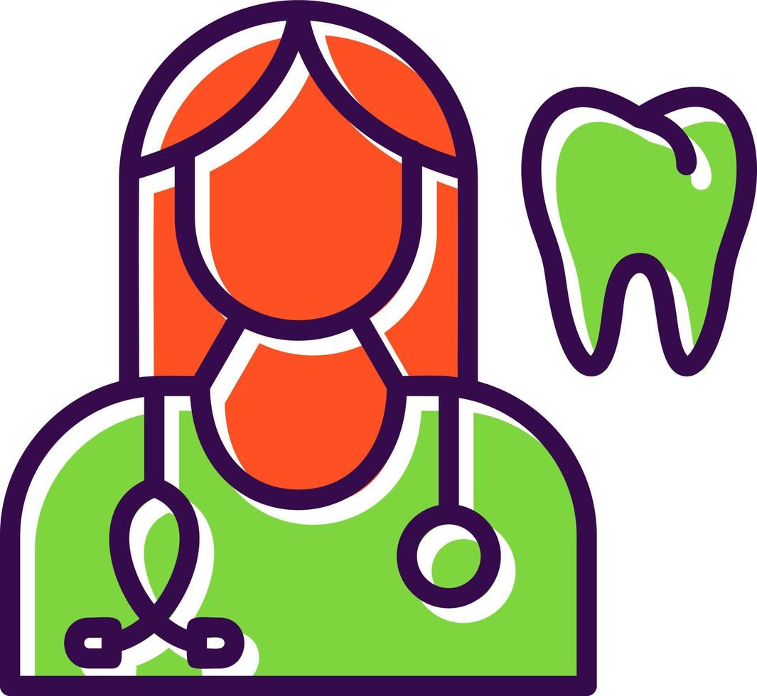 diseño de icono de vector de dentista femenino