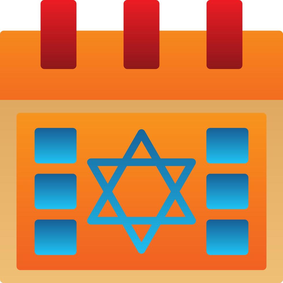 Hebrew Calendar Vector Icon Design