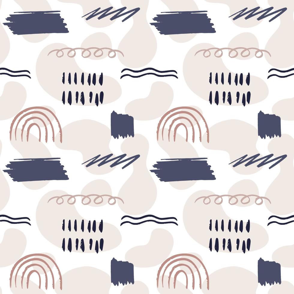 Hand Drawn Brush Stroke Seamless Pattern vector