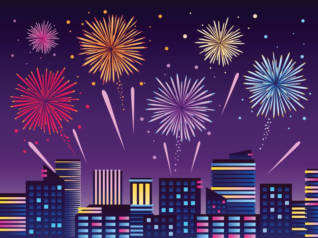 Fireworks Night Background vector