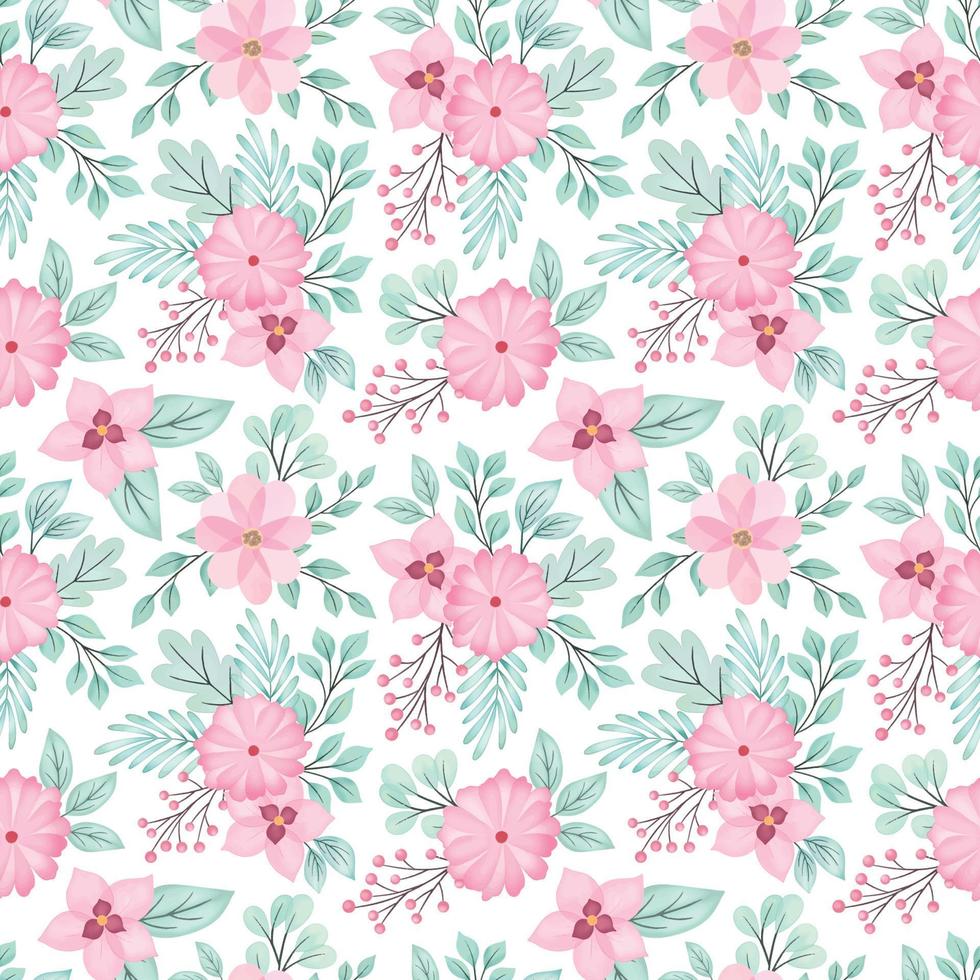 Water Color Floral Seamless Pattern vector