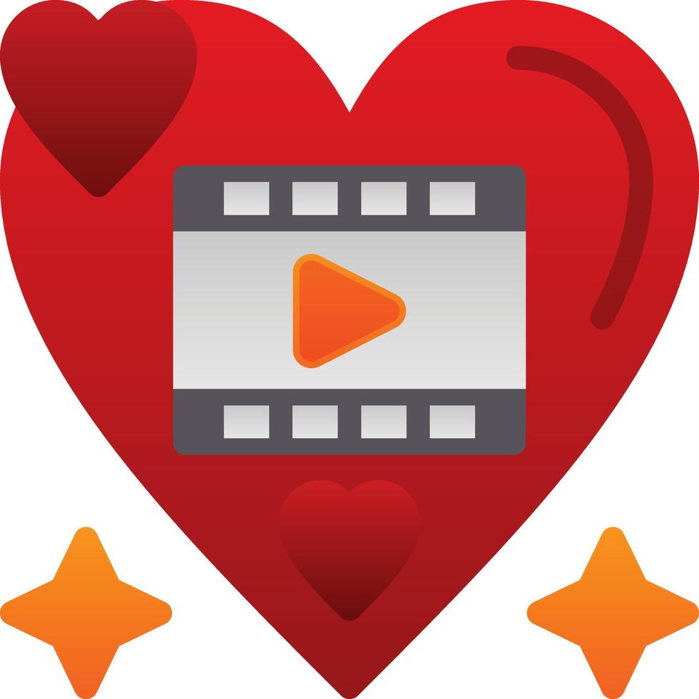 diseño de icono de vector de película romántica