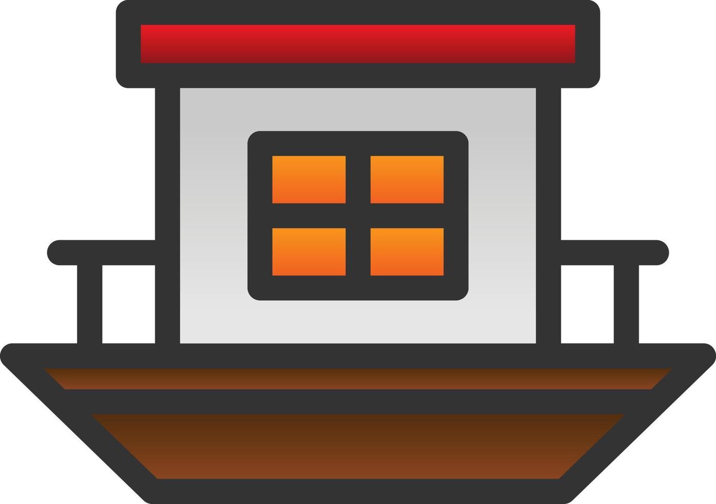 Houseboat Vector Icon Design
